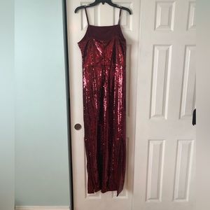 Red sequin maxi dress
